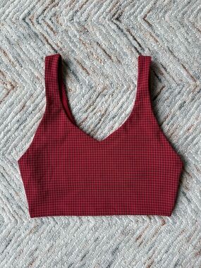 Aerie Houndstooth Print Cropped Tank Top